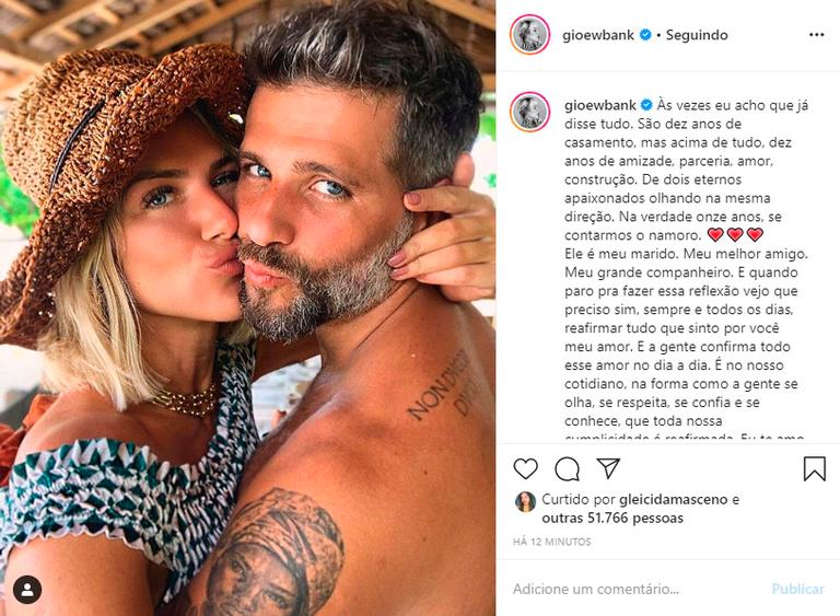 Giovanna Ewbank se declara para Bruno Gagliasso