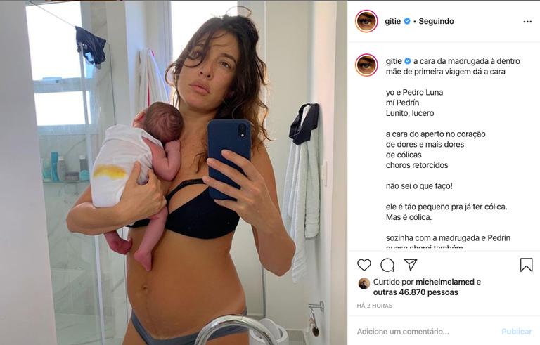 Giselle Itié mostra maternidade real nas redes