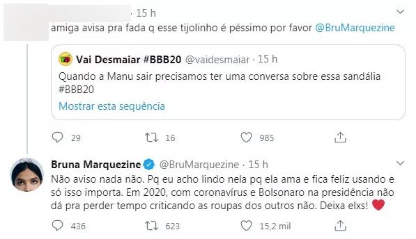 Bruna Marquezine sai em defesa de Manu Gavassi