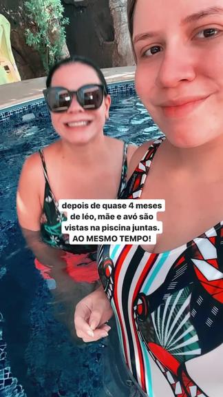 Marília Mendonça curte piscina com a mãe, Ruth