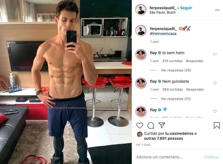 Flayslane elogia corpaço do namorado nas redes sociais