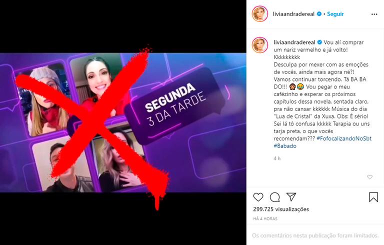 Lívia Andrade sobre cancelamento do 'Fofocalizando'