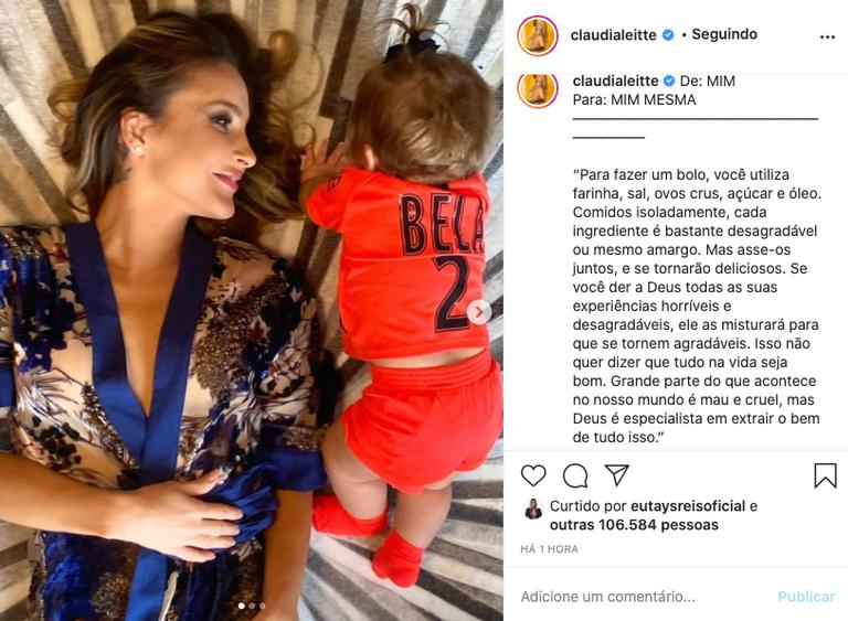 Claudia Leitte compartilha clique íntimo com a filha, Bella