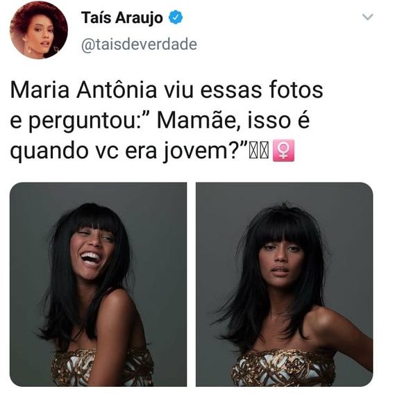 Taís Araujo divide com fãs a reação de Maria Antônia ao vê-la com visual diferente