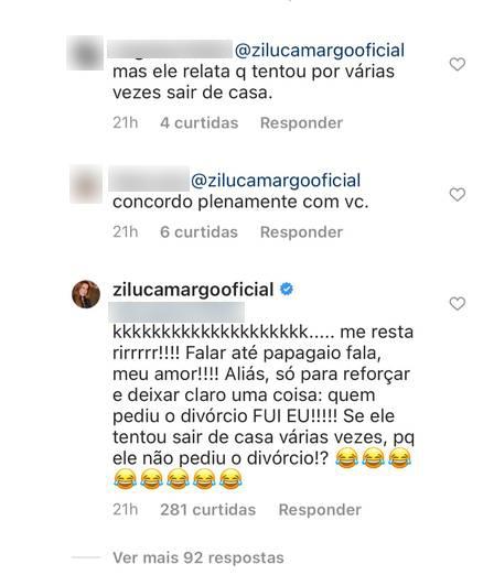 Zilu Camargo desabafa sobre Zezé Di Camargo