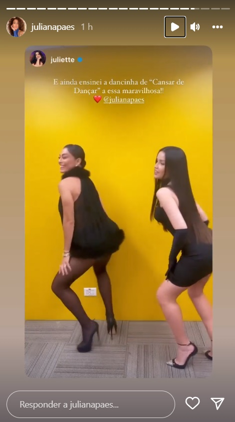 Ex-BBB Juliette e Juliana Paes rebolam bumbum GG em vestido curto: "Maravilhosa"