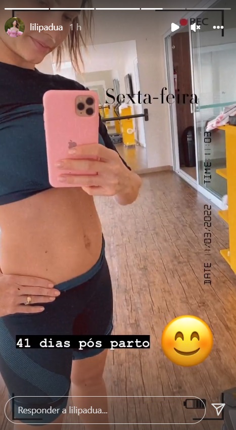 Esposa de Daniel ostenta barriga sequinha um mês após dar à luz Olívia: "41 dias"