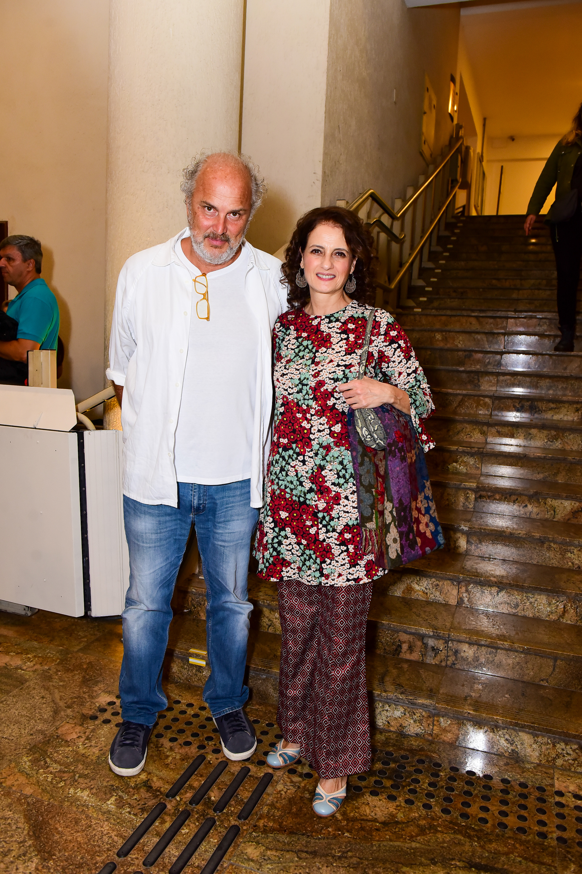 Foto de Denise Fraga com o marido, Luiz Villaça