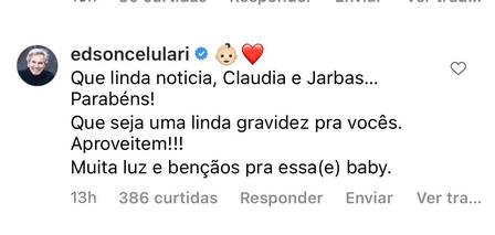 Edson Celulari reage à gravidez de Claudia Raia